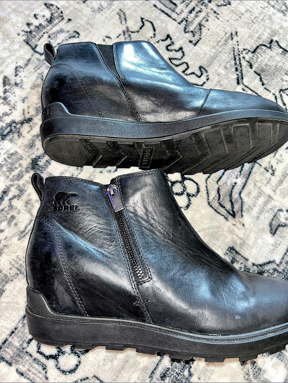 Sorel Joan Evie 11  Zip Leather Ankle Boots US 11